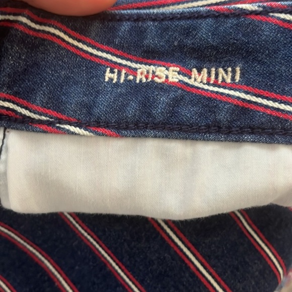 American Eagle• NWOT High Rise Striped Blue, Red and White Mini Skirt, Sz 6, - Picture 11 of 17